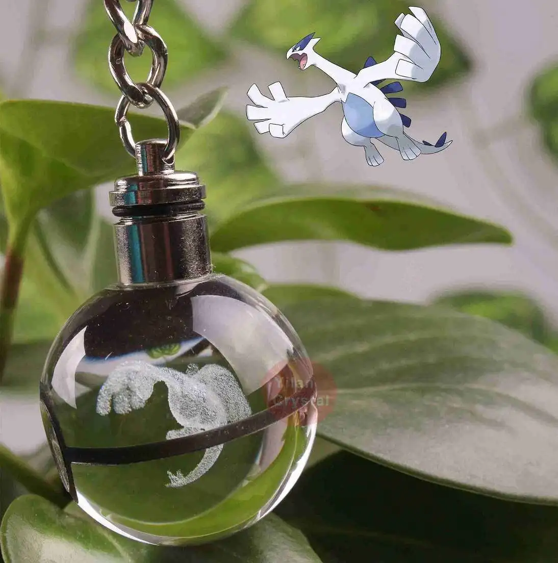 Lugia Модная одежда по индивидуальному заказу; обувь с украшением в виде кристаллов брелок с покемоном Подарочный Хрустальный светодиод брелок с покемоном - Цвет: Lugia