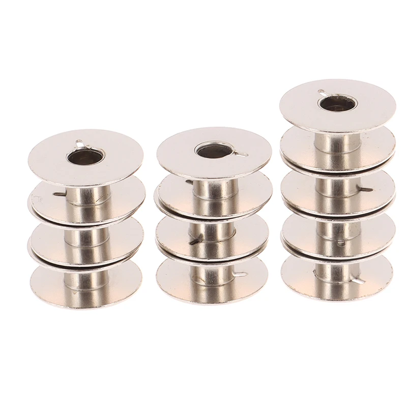 10pcs/lot Metal Bobbins Spool Sewing Craft Tool Stainless Steel Sewing Machine Bobbins Spool for Brother Janome Singer
