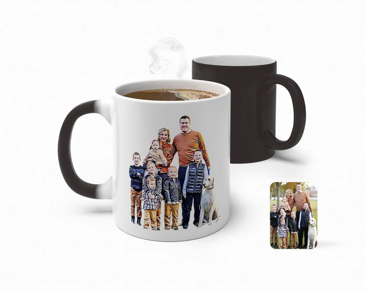 

Personalized Full Size Family Caricature Of Magic Mug Bardak-3