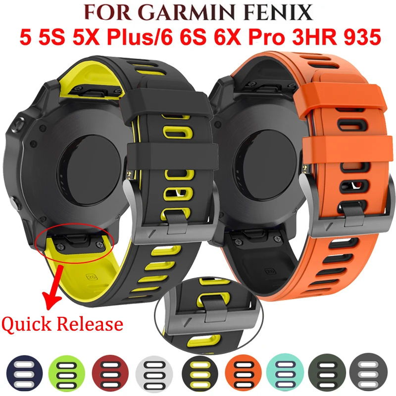 20 22 мм 26 спортивный силиконовый ремешок для наручных часов Garmin Fenix 6X 6 6S Pro 5X 5 5S Plus 3