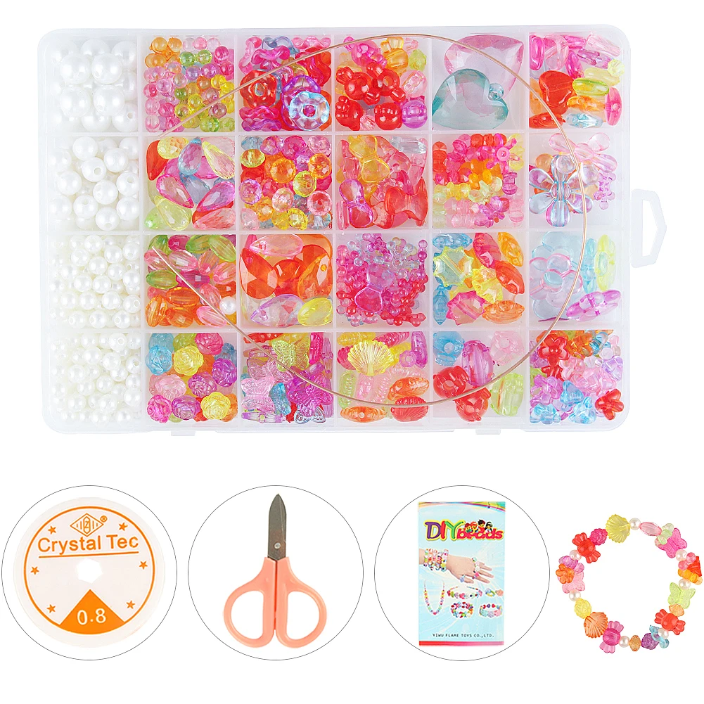 Акриловые пластиковые бусины карамельных цветов набор инструментов для
