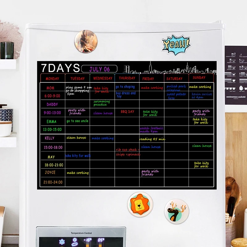 

netic Dry Erase Calendar Set 16X12 Inch Whiteboard Weekly Planner Organizer A3 White Board for Refrigerator Fridge Kitchen Ho
