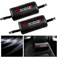 2pcs car styling carbon fiber seat soft headrest car cushion neck pillow case for dodge journey ram 1500 challenger caliber