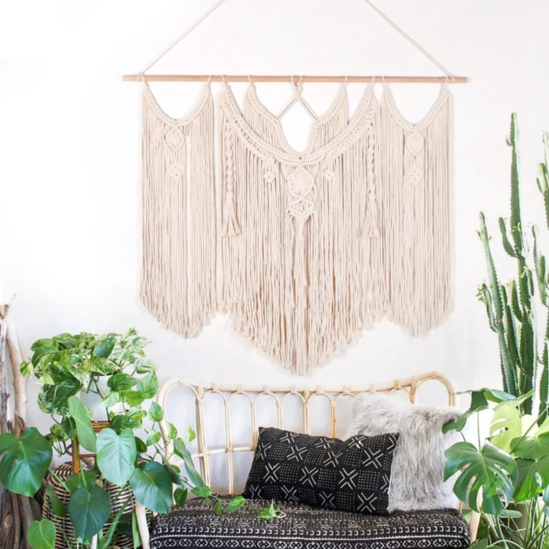 

BIg Size Macrame Tapestry Wall Hanging Bohemian Handicrafts Woven Modern Boho Living Room Bedroom Wall Decoration 80*100cm
