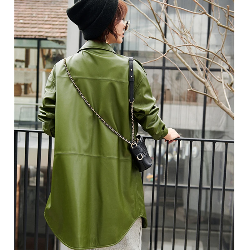 Модная куртка из натуральной кожи 2020 осенняя новинка Женское пальто настоящей