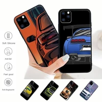 cartoon car tail light jdm black matte cell phone cover case for iphone 12 11 pro max xs x xr 7 8 6 6s plus 5 5s se 2020