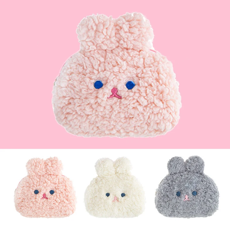 pink Bentoy Milkjoy, милый кролик, берберский флис, плюшевый Кошелек для монет, меховые сумки для макияжа, милая девочка, держатель для карт, кошелек, клатч - Цвет: pink
