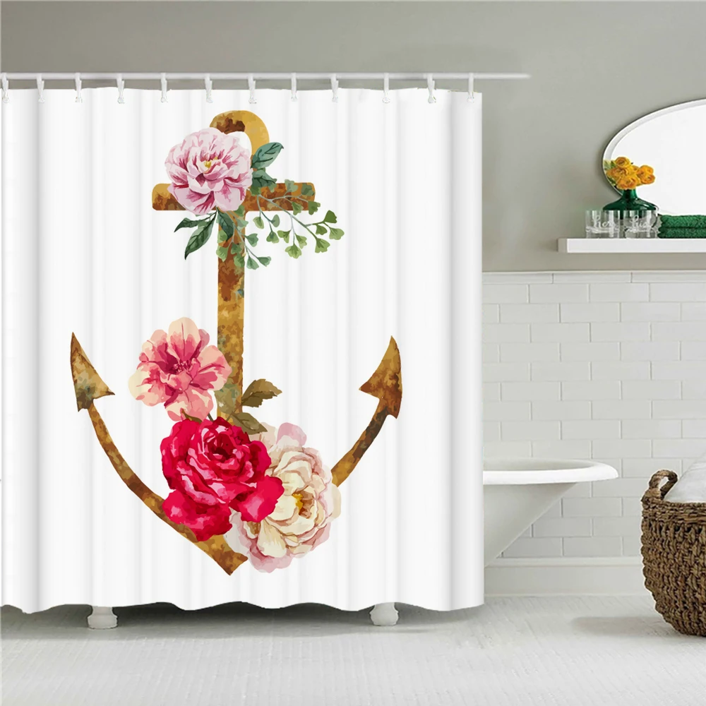Занавеска для душа в стиле ретро водонепроницаемая тканевая занавеска ванной с