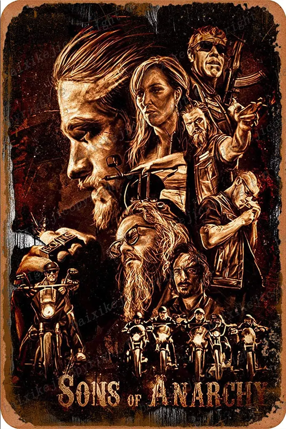 

Sons of Anarchy Tin Sign Vintage Metal Sign Poster Home Wall Decor Cafe Bar Pub Club Gift
