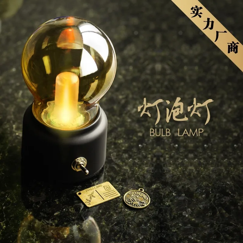 

New Year Led bulb Classical blowing desk lamp decoration light Retro USB Rechargeable Night Light Desk Table LED Lamp WJ11