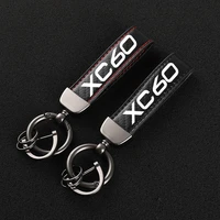 high grade leather car keychain 360 degree rotating horseshoe key rings for volvo xc60 styling 2018 2019 2021 car accessories