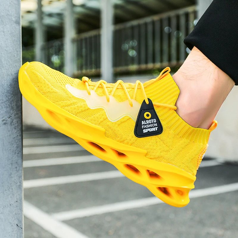 

Men Sneakers Black Mesh Breathable Running Sport Shoes Male Lace Up Non-slip Men Low Athletic Sneakers Casual Mens Shoes Lace-Up