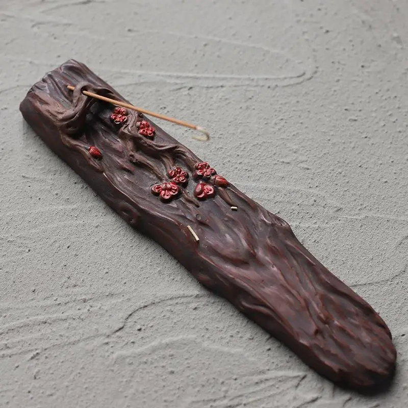 Керамическая курильница в стиле ретро с рисунком цветка сливы|Благовония и