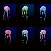 colorful artificial glowing effect jellyfish fish tank aquarium decor mini submarine ornament decoration aquatic pet supplies
