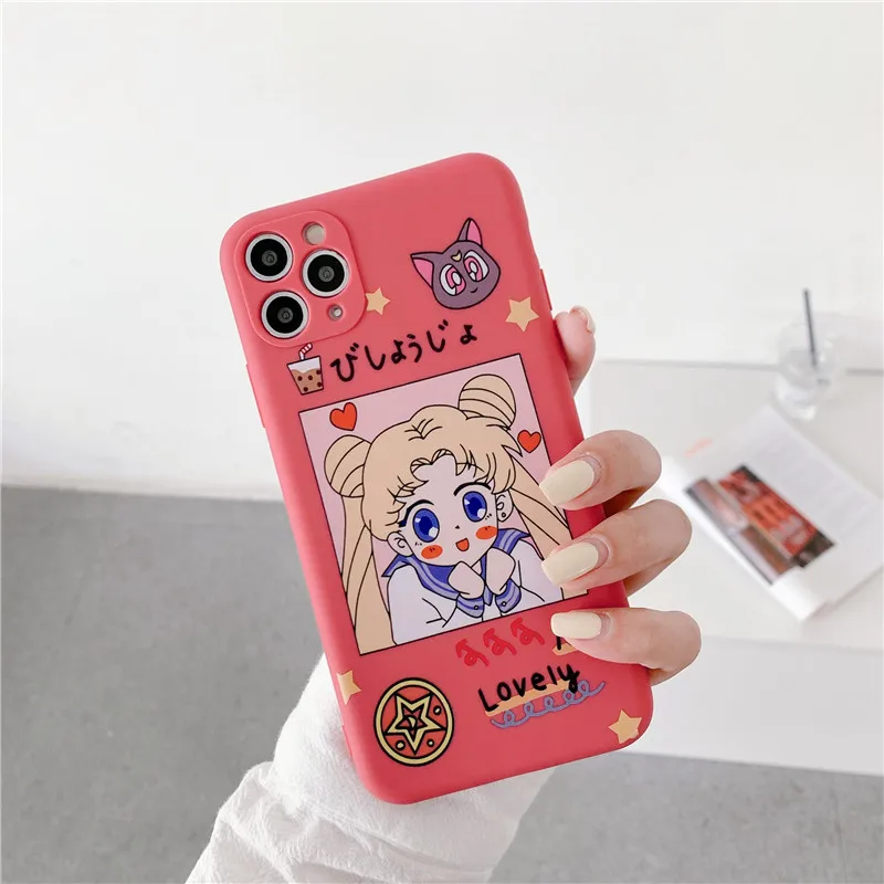 New Cartoon Simple Phone Cases For IPhone 12 Mini 11 Pro XS MAX X XR 6 6S 7 8 Plus SE 2021 Liquid Silicone Cover Coque | Мобильные