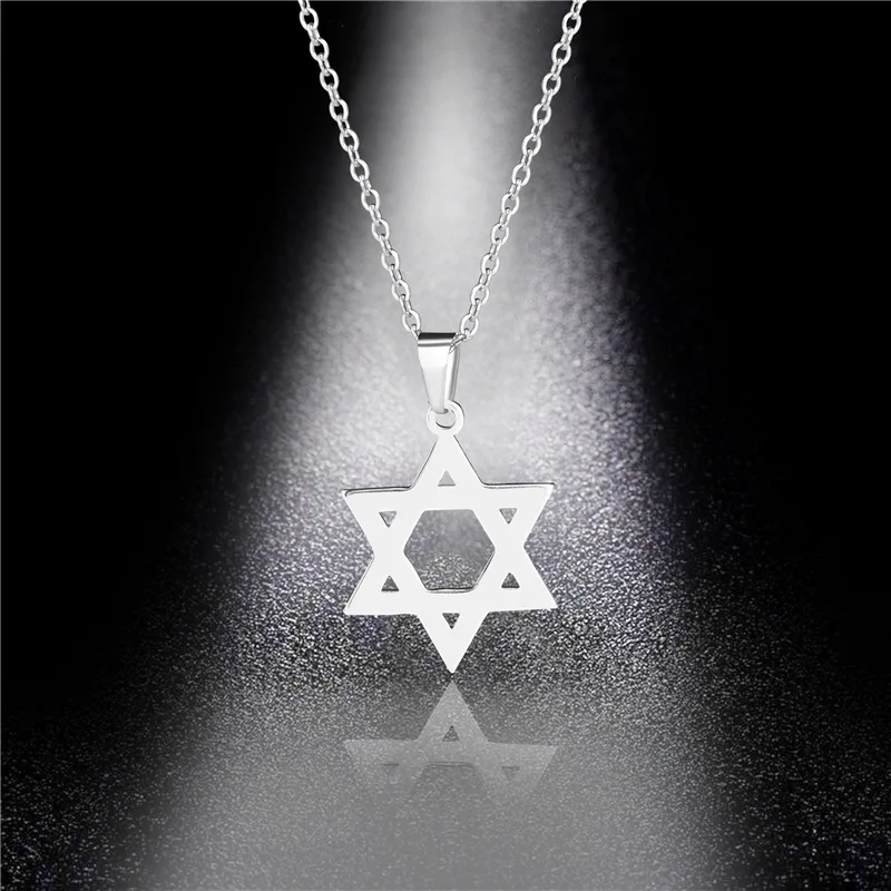 Фото Ожерелье из нержавеющей стали с изображением звезды Давида для женщин |