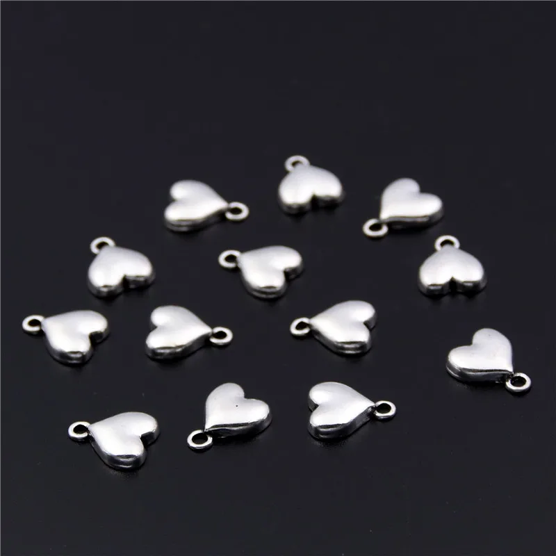 50 шт серебряный цвет подвеска в форме сердца любовь соединитель подвески для DIY