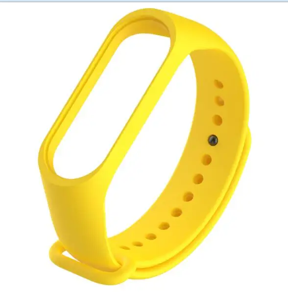 Цветной браслет mi band 4/3, аксессуары pulseira mi band 4, сменный силиконовый ремешок на запястье для xiaomi mi4, умный браслет на запястье - Цвет: yellow
