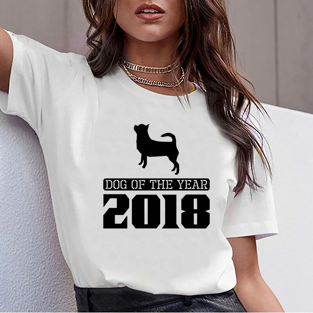 Женские футболки Чихуахуа собаки года 2018 летняя Harajuku Хлопковая женская