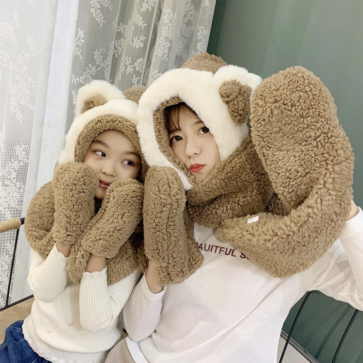 1 шт./комплект женская шапка шарф и перчатки|Женские шарфы| |