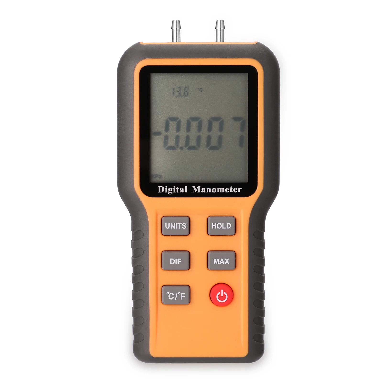 

Digital Manometer LCD Display ℃ ℉ 12 Pressure Units Adjustable Temperature Measurement Tool Pipes Pressure Measuring Device