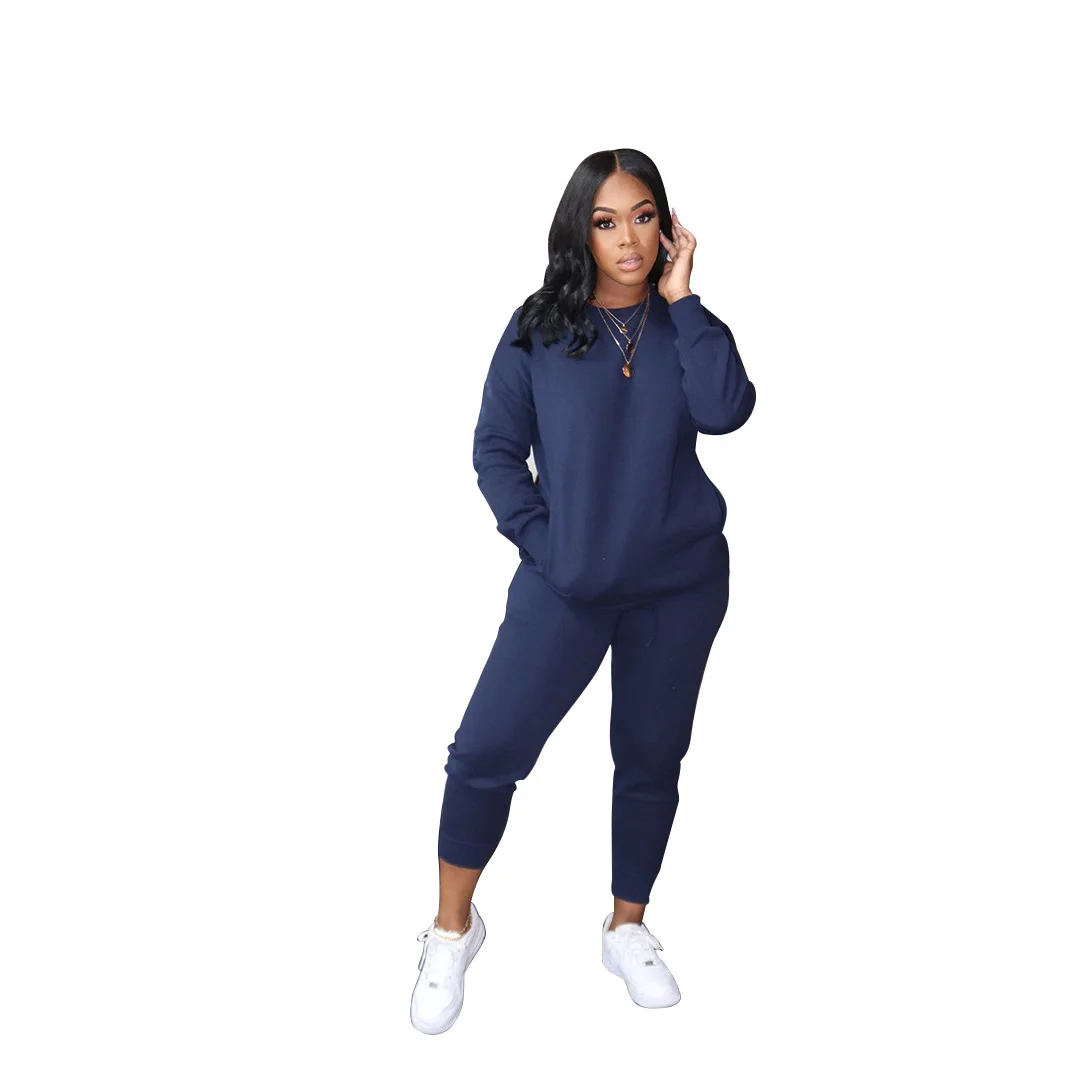 

Fashion Classic Solid Women's Set 2 Two Piece Set Women Sweatshirt Jogger Pants Suit Tracksuit Matching Set Casual Outfit