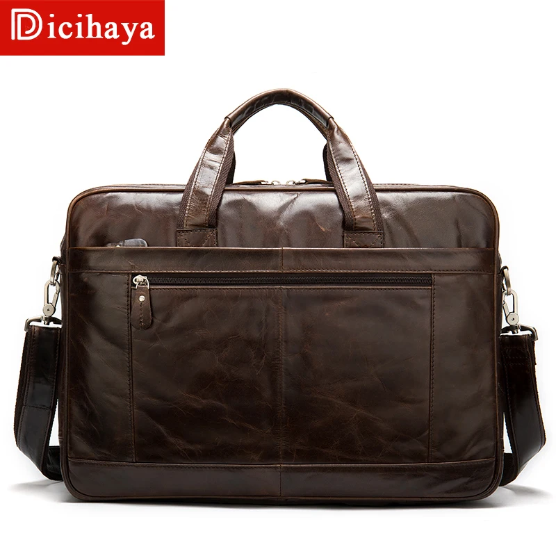

Мужской портфель DICIHAYA из натуральной кожи, деловая дорожная сумка для ноутбука, большая сумка на плечо, мессенджер, тоут