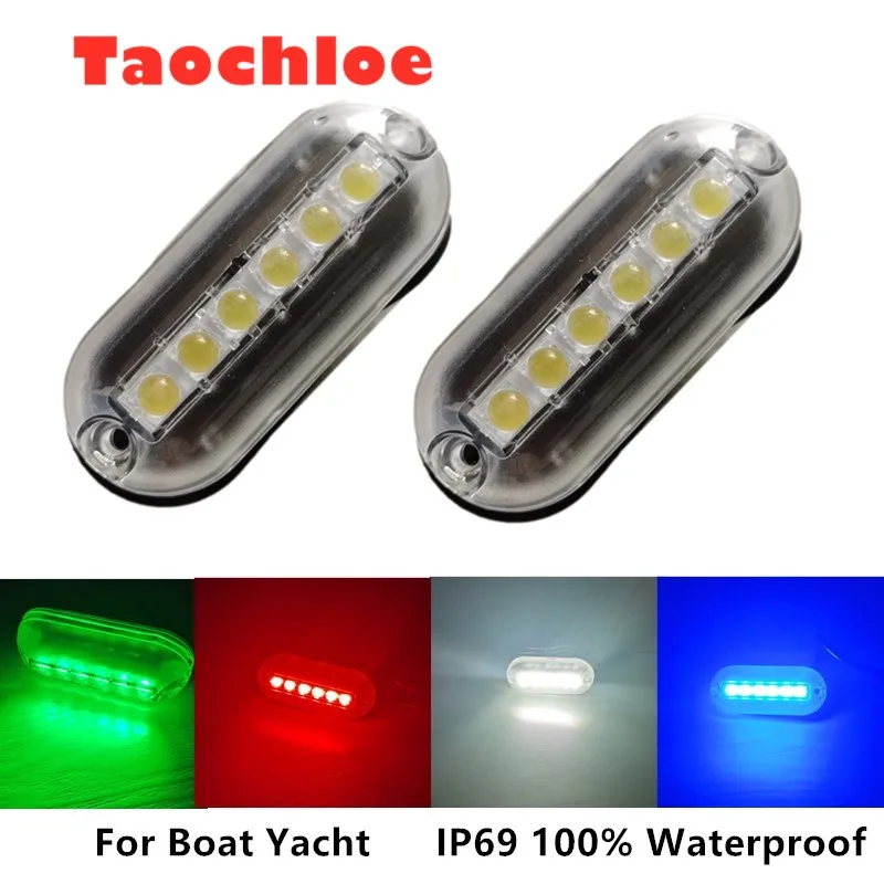 

2X 3W Boat Light Speedboat Red Blue Green White LED Underwater Fishing Boat Lights 12V Water Landscape Lighting IP68 Yacht Lamps