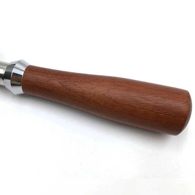 

New 51mm Professional Stainless Steel Handle for Home Coffee Machine Replacement Solid Wood Coffee Handle