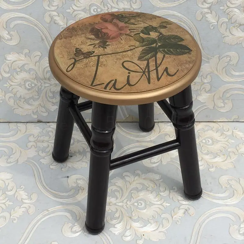 Новинка Европейский стиль Низкий стул из цельного дерева Мебель для ног Обувь