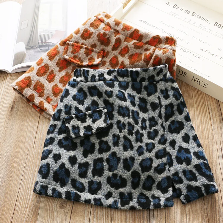 2019 детская одежда леопардовая юбка модная зимняя юбка-трапеция для девочек |