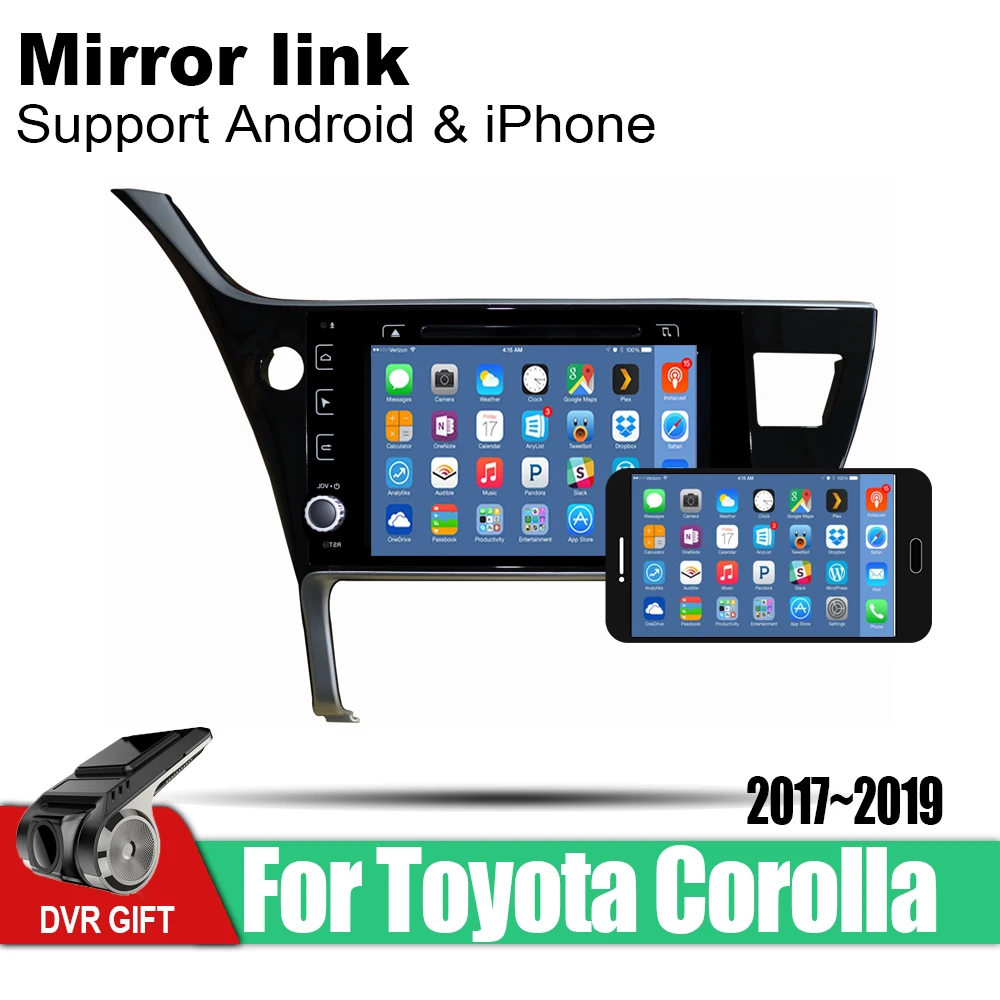 Мультимедийный плеер для Toyota Corolla 2017 2018 2019 Автомобильная магнитола с