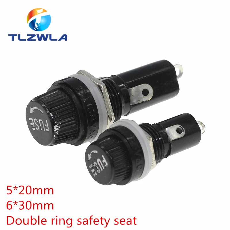 

10PCS BLX 5*20 6*30MM Fuse Safety Tube Seat Black Knob Seat PCB 5x20mm Fuse Socket 6x30 The Base