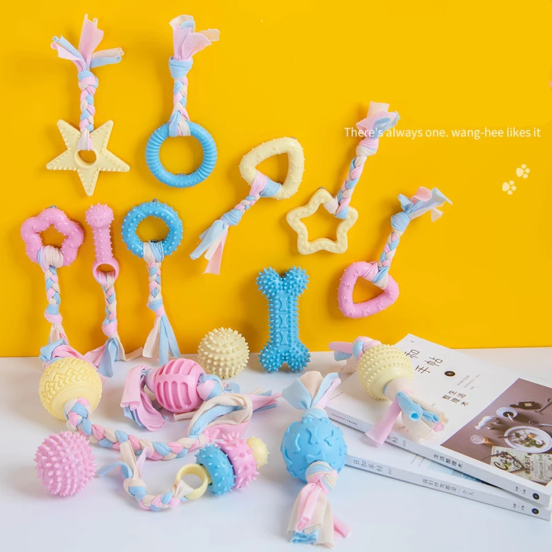 

Molar Stick Toys for Dogs Interactive Chewing Rubber Elasticity Ball Chew Bite Cotton Rope Tooth Cleaning Dog Toys Pet Supplies