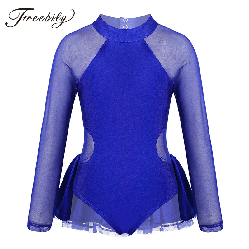 Детское платье с длинными рукавами для девочек фигурного катания на коньках