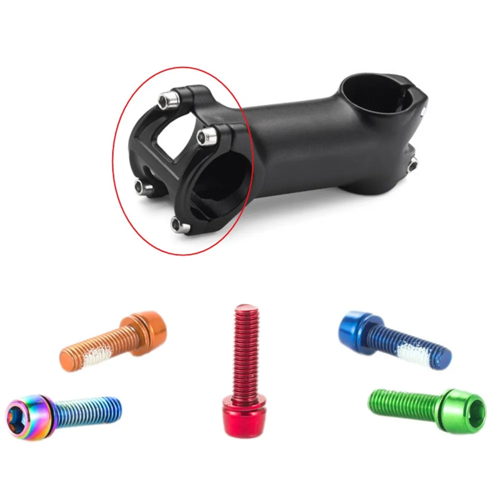 

6Pcs M5 18mm Screws MTB Bike Aluminum Alloy Bolts Handlebar Stem Shifter Screws Fasteners Mountain Bicycle Cycling Parts