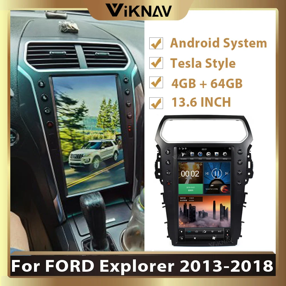Автомобильный GPS-навигатор на Android 13 6 дюйма для FORD Explorer 2013-2018 мультимедийный