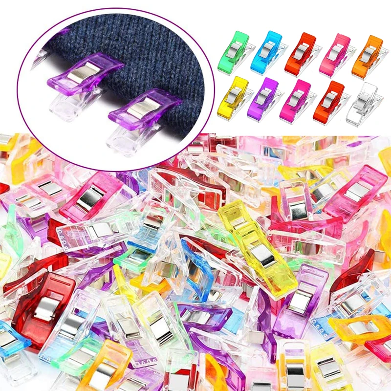 

10/20/50 PCs Sewing Clips Plastic Clips Quilting Crafting Crocheting Knitting Safety Clips Assorted Colors Binding Clips Paper