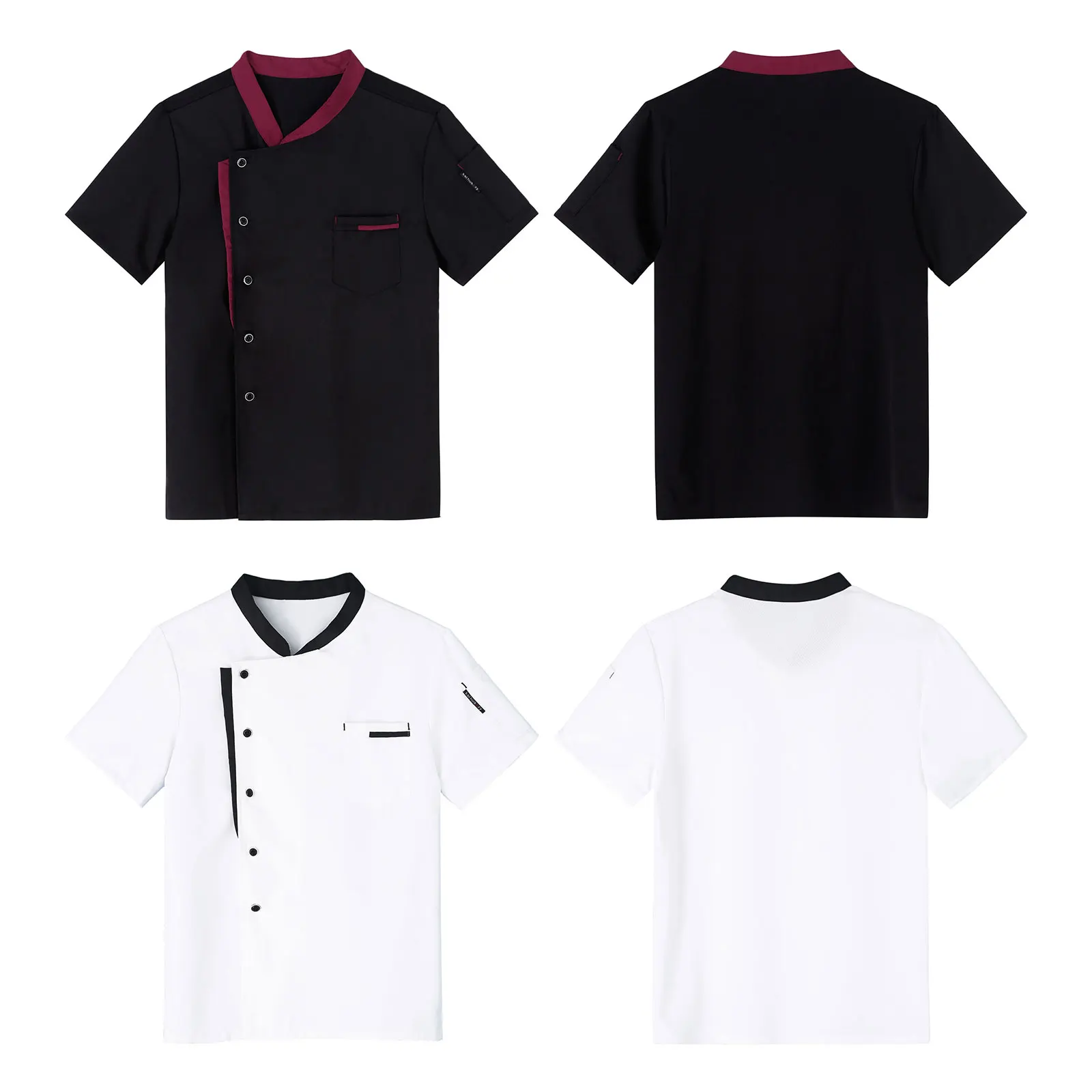 Male Mens Cooking Kitchen Chef Coat Short Sleeve Jacket Uniform Tops for Hotel Restaurant Canteen Cosplay Costumes | Тематическая