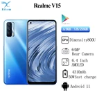 Оригинальный смартфон Realme V15 5G, 6 ГБ8 ГБ ОЗУ 128 Гб ПЗУ, AMOLED экран 6,4 дюйма, аккумулятор 4310 мАч, 50 Вт Flash Charge, мобильный телефон 64 мп + 16 МП