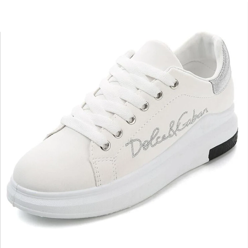 Новинка Женская Вулканизированная обувь на платформе Обувь плоской подошве со