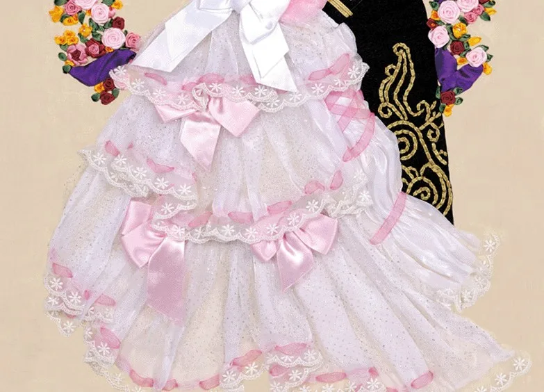 Набор шелковых лент с вышитыми 3d-рисунками для любителей свадебных торжеств