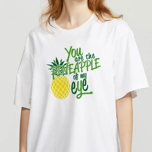 Pineapple Fruit Printed  Clothing Womens T-shirt  T-shirt Fashion Womens Top Graphic T-shirt Womens Kawaii Camisas T-shirt