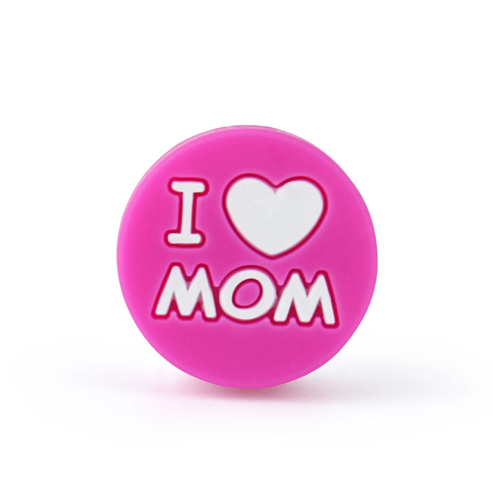 MOM 05 Keep& Grow 5 шт. круглые силиконовые бусы I Love Mom/Dad Детские бусины для прорезывания зубов DIY соски зажимы для прорезывания зубов игрушки грызун Детские Прорезыватели - Цвет: MOM 05