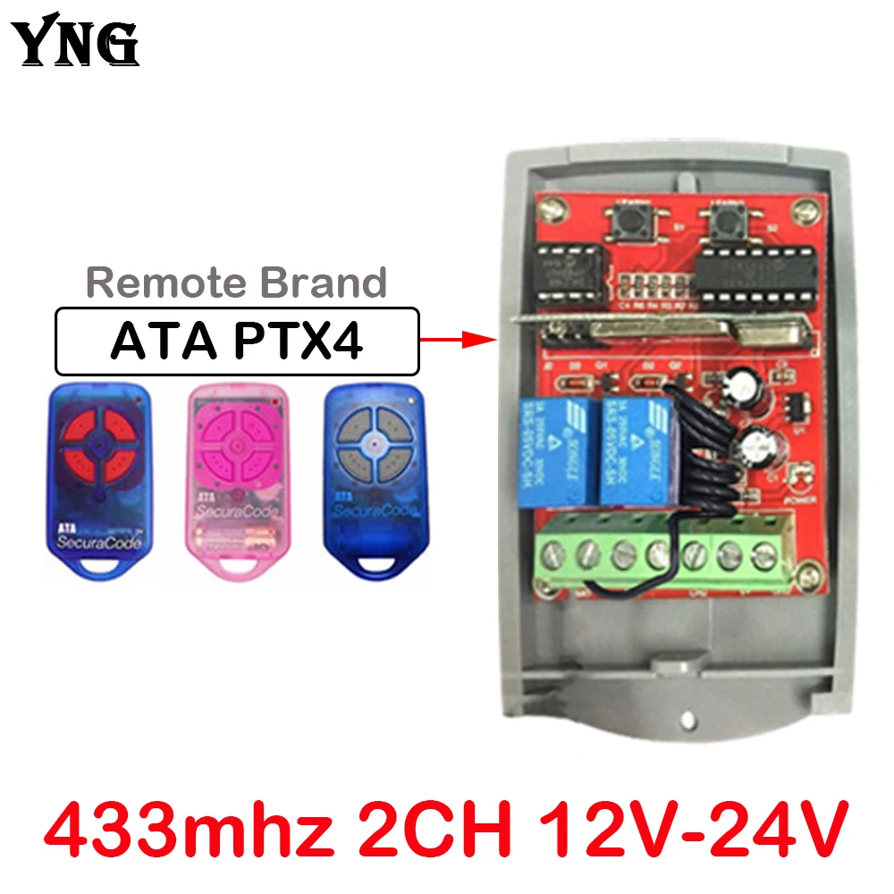 

ATA PTX4 GDO-2V5 GDO-2V6 GDO-2V7 GDO-7 Garage Remote Control 433MHz Receiver Replacement SecuraCode CRX-1 CRX-2 Receiver