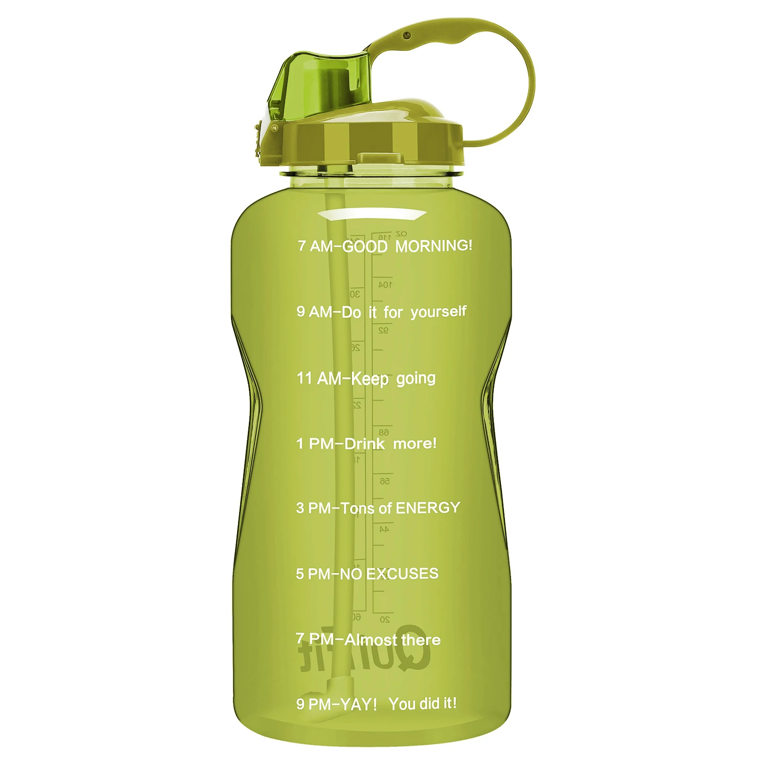 Olive BuildLife Тритан галлон бутылка для воды 128 OZ/64 OZ 3.8L/2L с уникальной шкалой времени/измерения/цели отмечены раз BPA бесплатно Спорт Тренажерный зал - Цвет: Olive