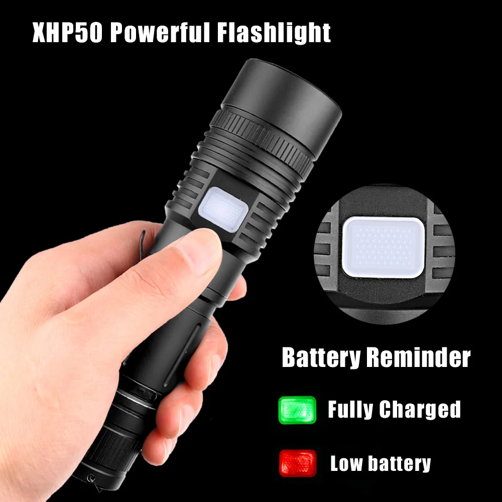D50 AliBrit XHP50 светодиодный фонарик power bank заряжаемый через интерфейс USB фонарь Zoom