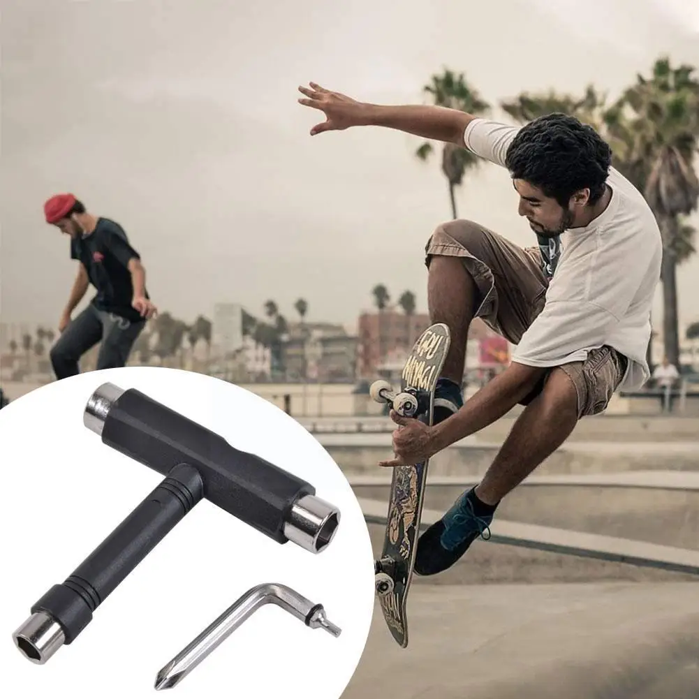 

11X14X2CM Skateboard Tools T Type Skate Scooter Skateboard Wrench Kick Kit Assemble Tool Scooter Mini L Tools Adjusting Set L4O9