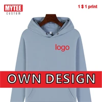 mytee mens hoodie thickened brand casual sportswear logo custom pullover solid color pure cotton 2021 autumn and winter models