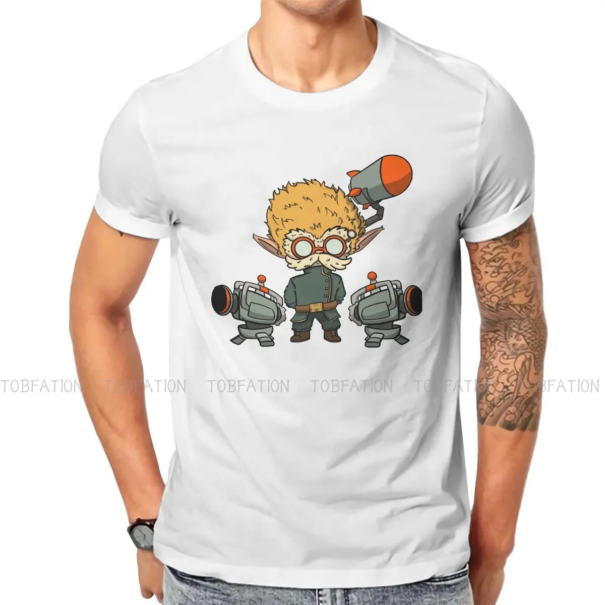 

Футболка Arcane League of Legends Tiny Heimerdinger, альтернативные Мужские футболки в стиле Харадзюку, футболки из искусственного хлопка с круглым вырезом